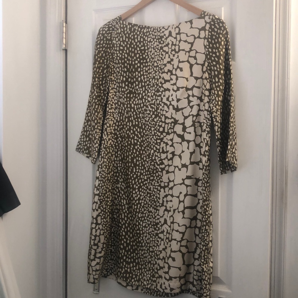J Crew 100% Silk 3/4 sleeve dress.